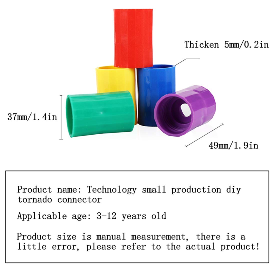 Tornado Bottle Connectors Cyclone, Plastic Tornado Connector Vortex Bottle Connectors for Students Scientific Experiment Test (5PC)