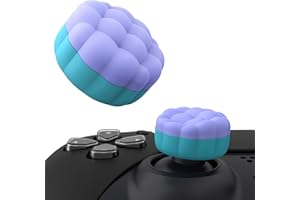 PlayVital Thumbs Cushion Caps Thumb Grips for ps5 ps4, Thumbstick Grip Cover Joystick Caps for Xbox Series X/S, Xbox One, Elite Series 2, Switch 2 Pro Controller - Puff Cloud Texture Design Blue