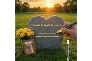 Golden Tombstone MarkerPen for Restoring Faded Grave Inscriptions,Waterproof Stone Touch-up Pen,Oil-Based Tombstone Repair Pa