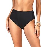 Zmart High Waisted Bikini Bottoms - Women's Full Coverage Bathing Suit Tummy Control Swimsuit Bottom