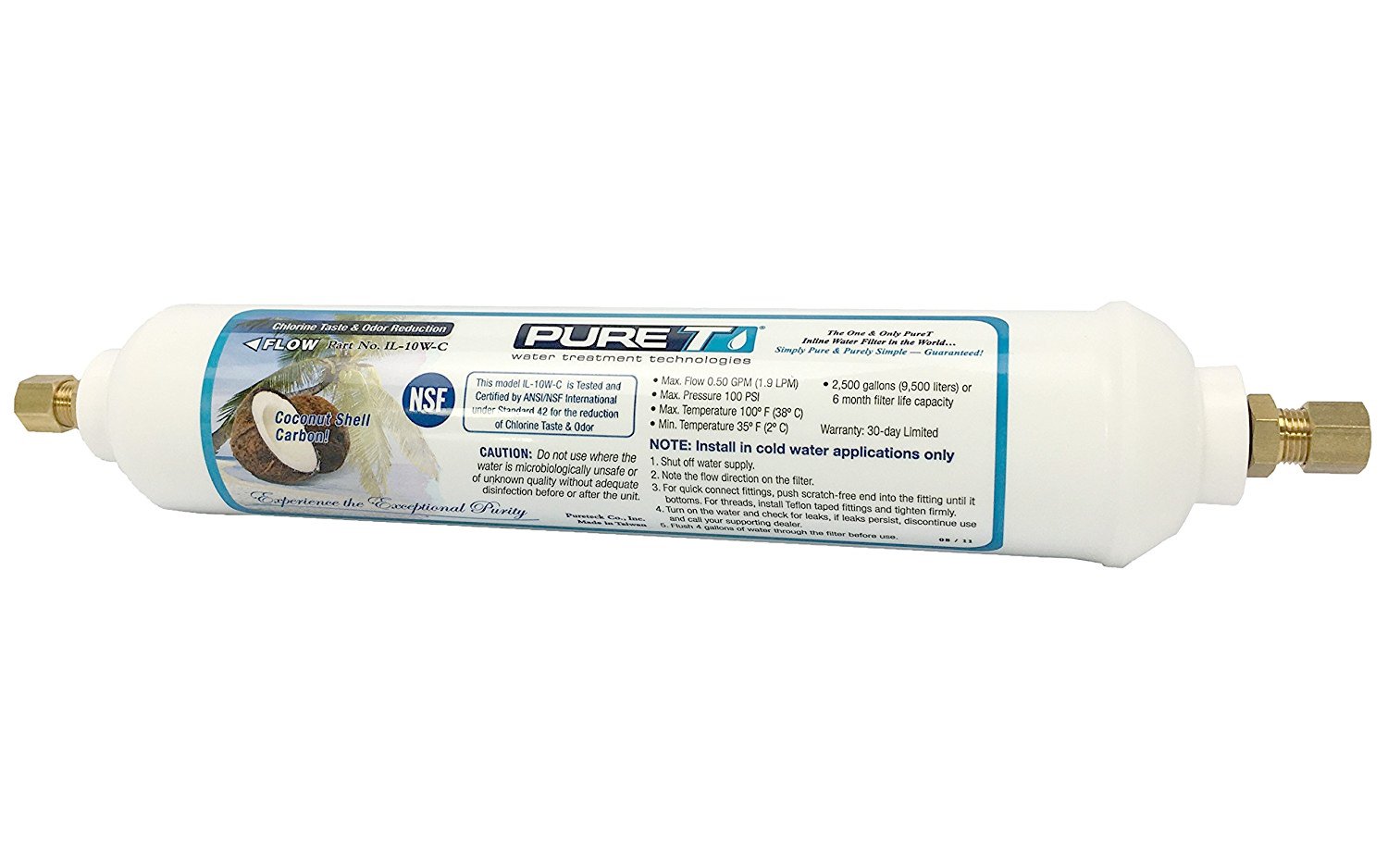 LASCO 371821 Ice Maker Inline Filter with 1/4Inch Compression