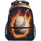 Baseball Magma Flame Kids Backpack for Boys Girls Backpacks Student Backpack Big For Elementary School Shoulder Bag Bookbag