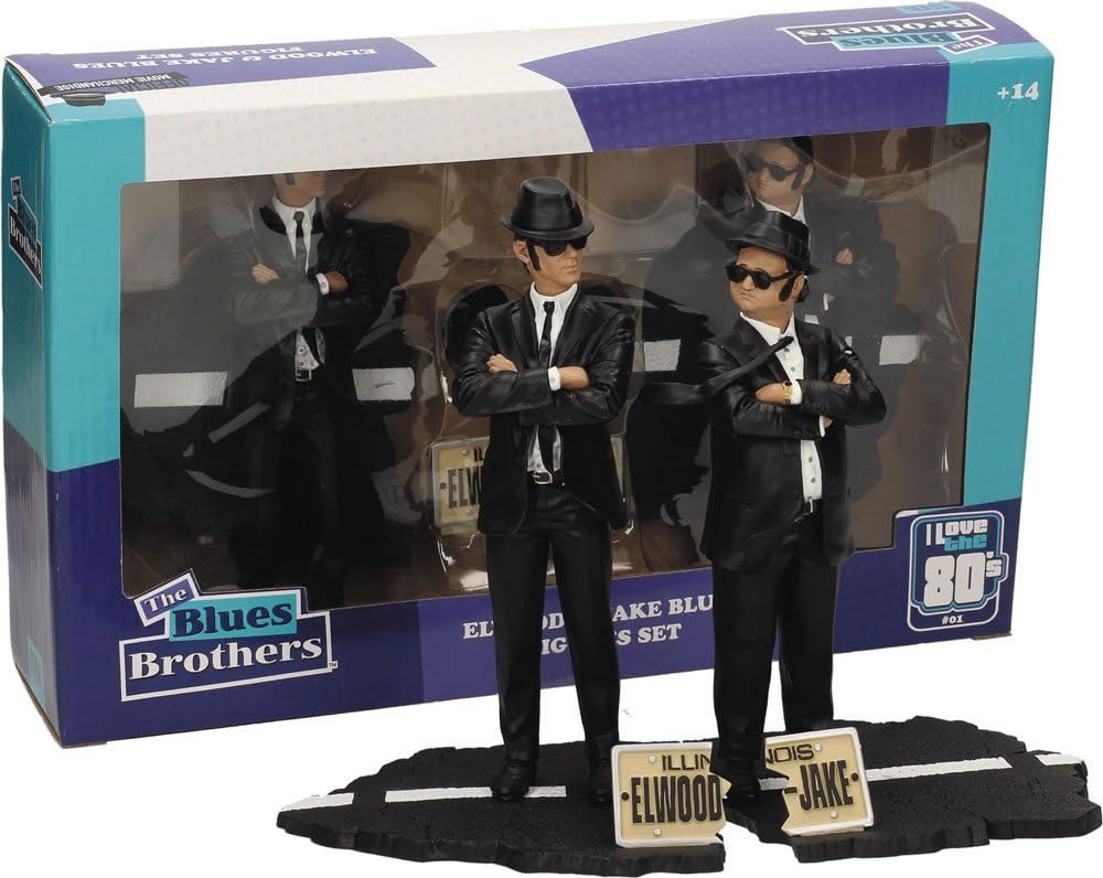 SD Toys Movie Icons The Blues Brothers Jake & Elwood Figure Set, 7", Black, 7 Inches - Image 5