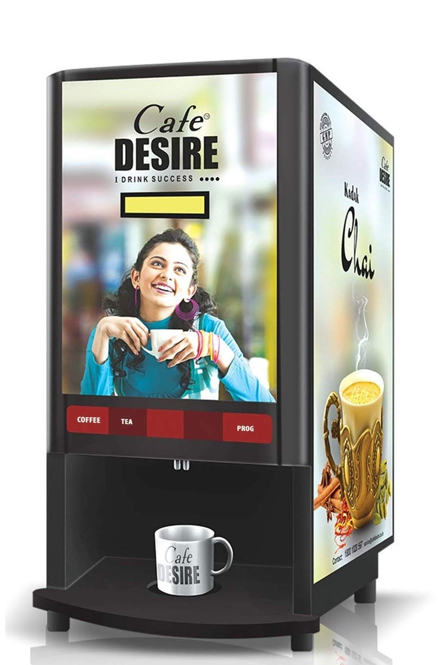 Cafe Desire Coffee and Tea Vending Machine with 1kg Premix 2 Lane