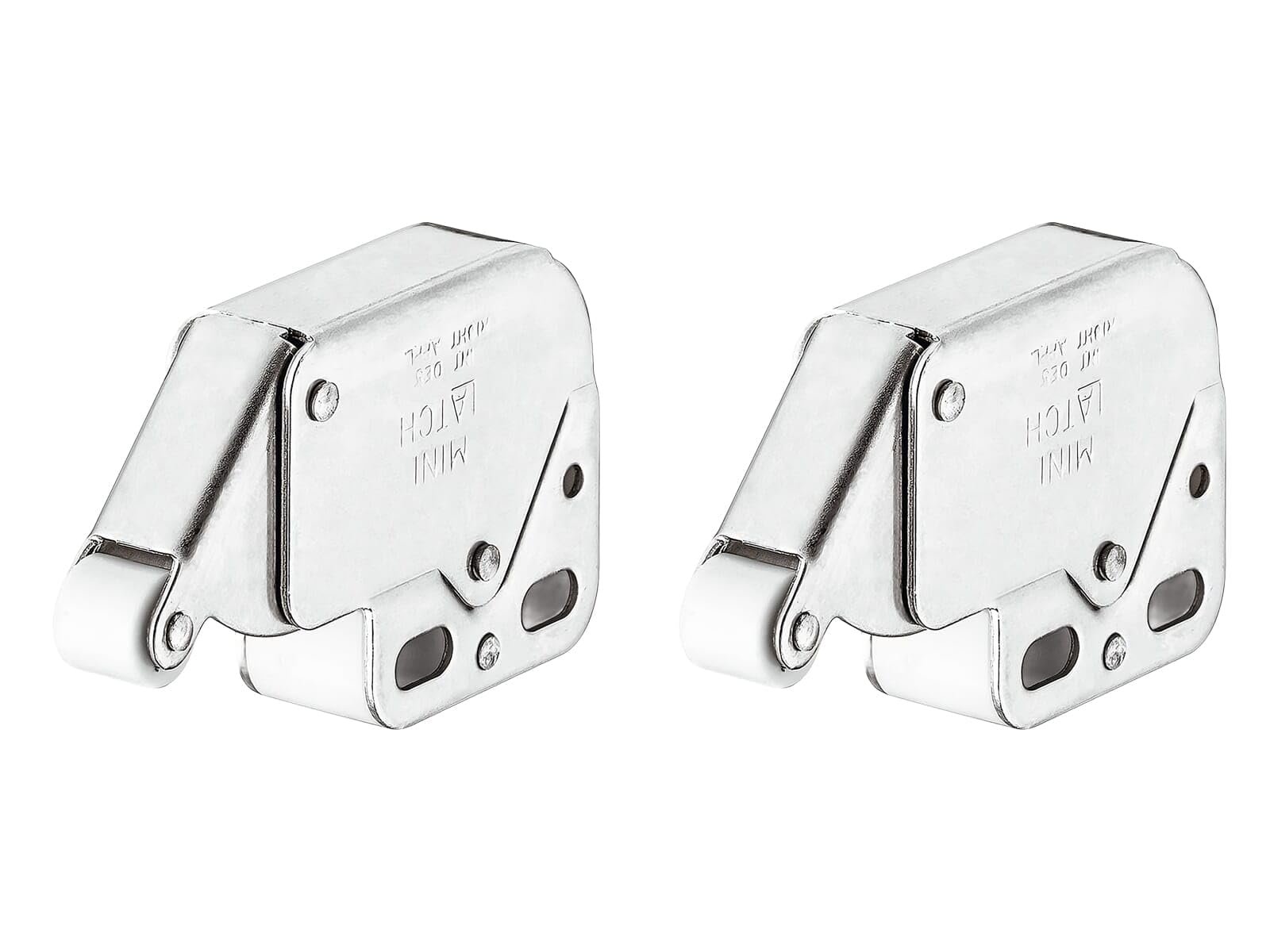Häfele 2 Pack Mini Latch Automatic Spring Catch for Unsprung Hinge Cabinets, Nickel Plated, Silver