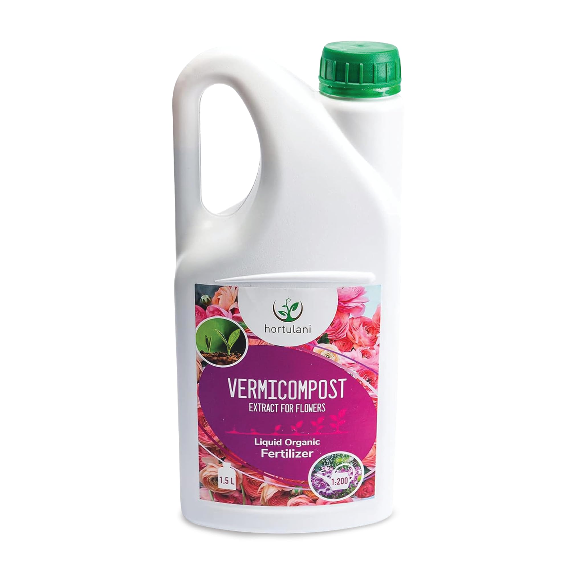 Hortulani Vermicompost Extract for Flowers: Worm Castings Liquid Fertiliser for Indoor & Outdoor Plants, Rich Plant Nutrients for Abundant Blooms, Cut Flower Food - 1,5l (makes 300l feed)