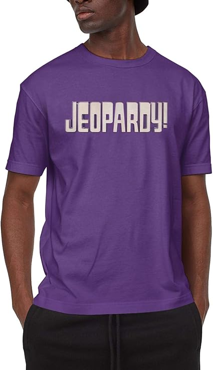 Jeopardy Vintage Shirt : Amazon.com: Distinctive Jeopardy-game- Shirts Tee Men's Purple Cotton