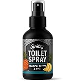 Toilet Spray (4 fl oz) | 600+ Sprays | Bathroom Spray w/Many Scents – Restroom & Bathroom Odor Eliminator – Essentials for a Fresh, Confident Bathroom (Tropical Breeze)