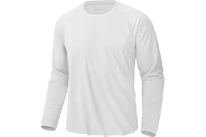 KEFITEVD Men's UV Sun Protection UPF 50+ Shirts Long Sleeve Rash Guard Workout Quick Dry Shirt for Hiking Fishing Swimming