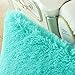 CaliTime Super Soft Throw Pillow Case Cover Plush Faux Fur 18 X 18 Inches Turquoise