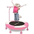SkyBound 36 Inch Indoor Trampoline for Kids - Kids Trampoline Indoor with Handle - Toddler Trampoline with Upgraded 2.0mm Steel Pipe and Handlebar - Mini Indoor Trampoline for Kids Age 3 and Above