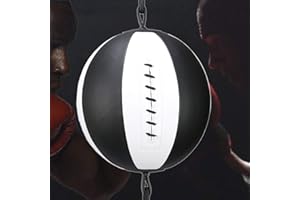 Mumian PU Leather Boxing Ball, Speed Dodge Ball Double End Gym MMA Boxing Sports Punch Bag Floor to Ceiling Rope Workout Trai