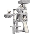 Gitelsnour Cat Tree, Cat Tower with condo, 2 Baskets, Large Platform, Scratch Board, Cat Scratching Posts for Indoor Cats, Light Gray GCT003SW