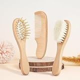 Aolso Baby Hair Brush 3Pcs Wooden Handle Eco Friendly Scalp Care Gift view 7