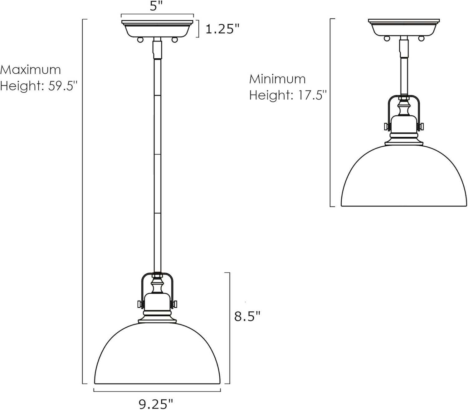 Kira Home Belle 9" Contemporary Industrial 1-Light Pendant Light, Adjustable Length + Shade Swivel Joint, Oil-Rubbed Bronze Finish - - 
