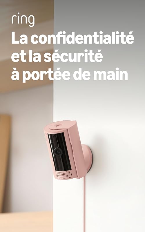 Caméra intérieure (Indoor Camera 2e gén.) | Caméra de surveillance wifi sur secteur pour animaux, vidéo HD 1080p, audio bidirectionnel, cache de confidentialité | Essai Ring Home gratuit 30 j.