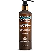 ARGAN MAGIC Defining Curl Cream - Enhances Waves and Curls While Adding Definition | Conditions, Detangles, and Reduces Frizz | Paraben Free (8.5 Ounce / 250 Milliliter)