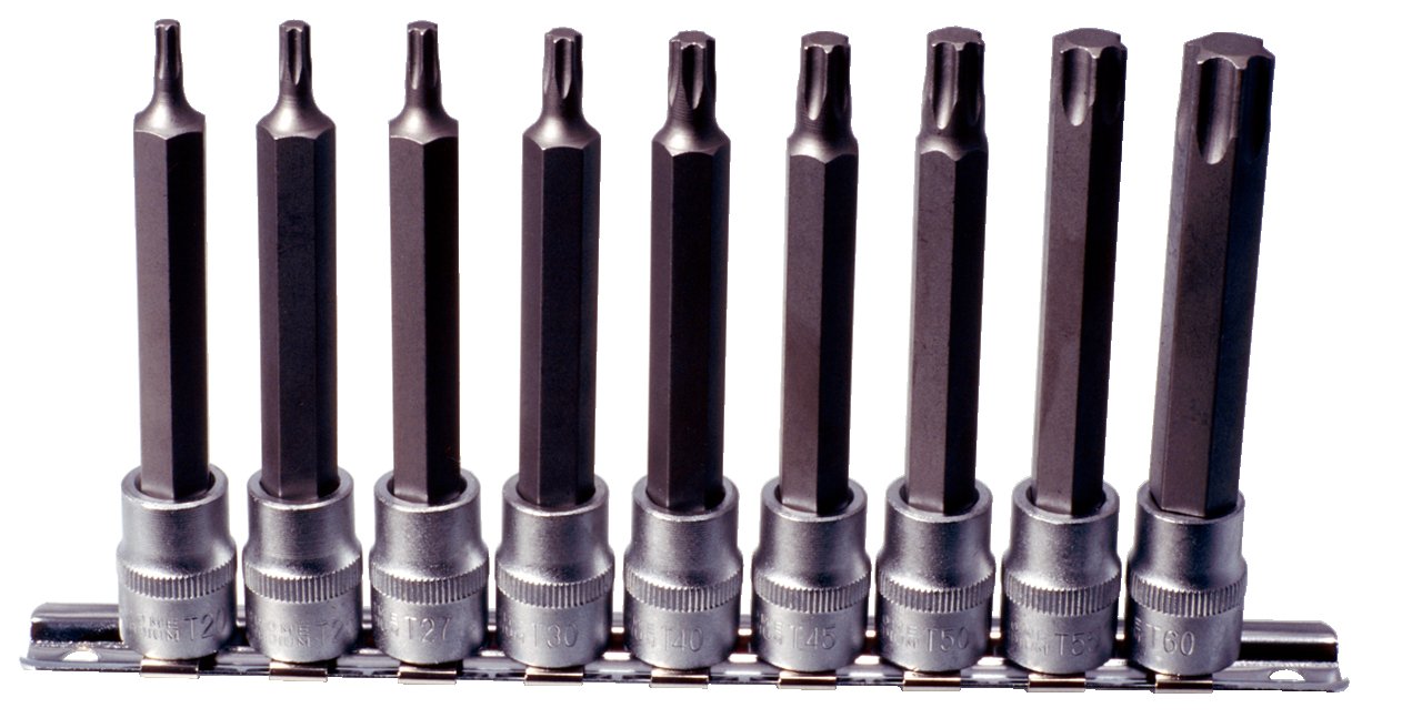KS Tools 911.152 T20-T60 1/2-inch TX Bit Socket Set Deep (9 Pieces)
