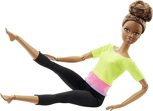 Barbie Made to Move Fashion Doll with Brown Hair Wearing Green