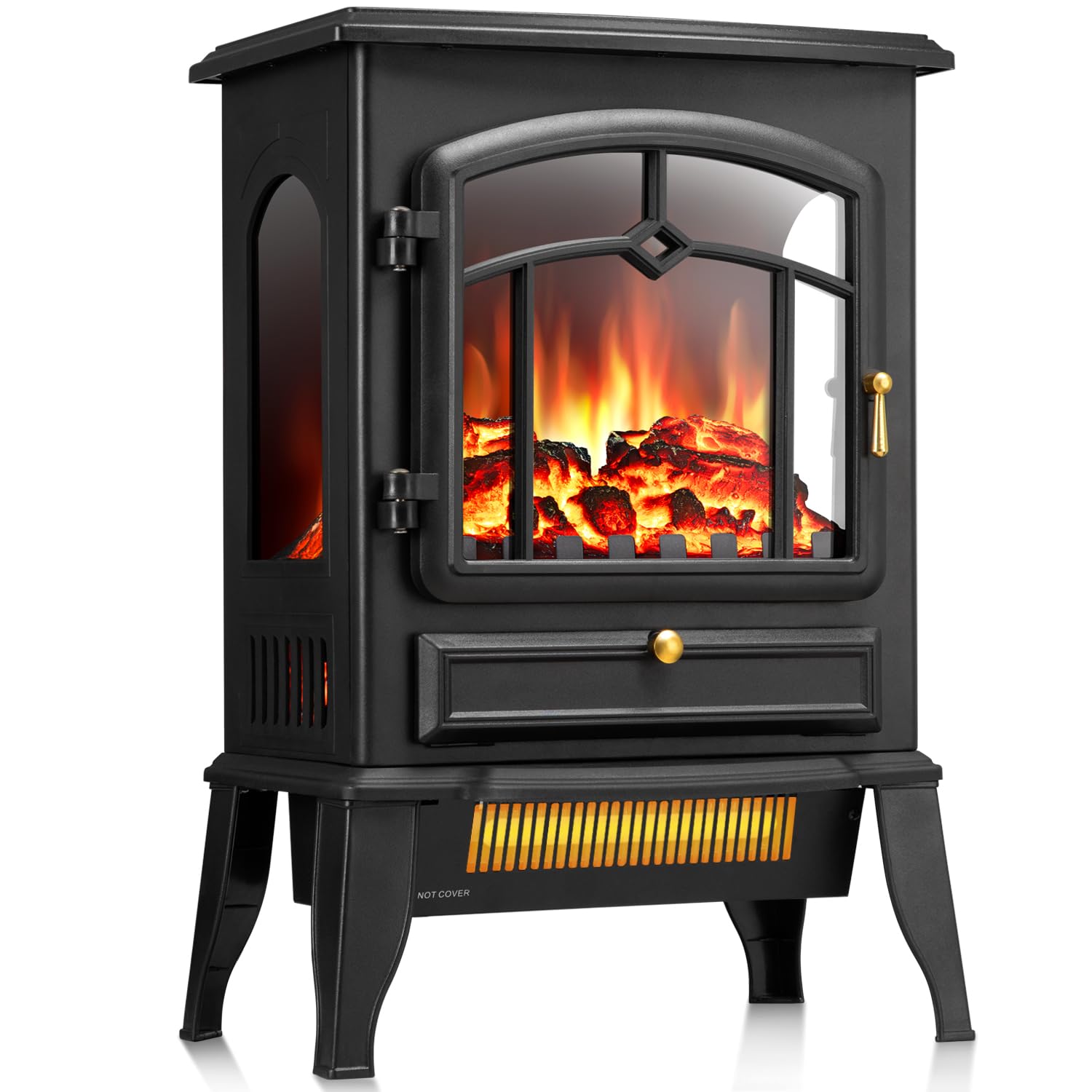 Photo 1 of ?15" Electric Fireplace Heater with Thermostat,3D Hyper-Realistic Flame,3 Heating Modes,Overheat Protection, Energy-Efficient & Silent Design for Bedroom/Living Room