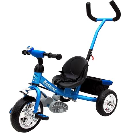Dreirad Kinderdreirad Fahrrad Raceline Kinder Kleinkinder Baby | Sicherheitsgurt | abnehmbare Lenkstange | verstellbare Fußab