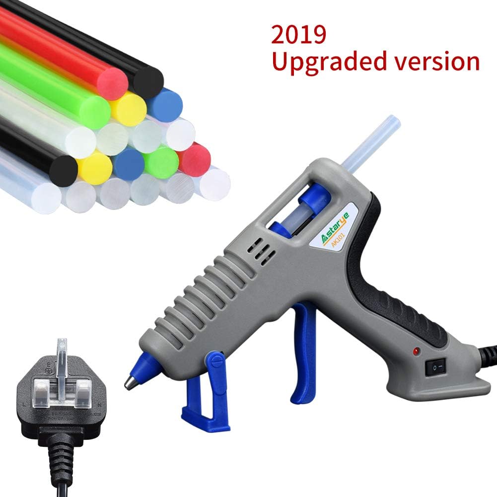 Hot Melt Glue Gun astarye 35W Power Glue Gun Kit 20pcs Glue Sticks (5 Different Colors) for DIY, Craft, Sealing, Light and Heavy Duty, Arts & Home and Repairs (AK101)