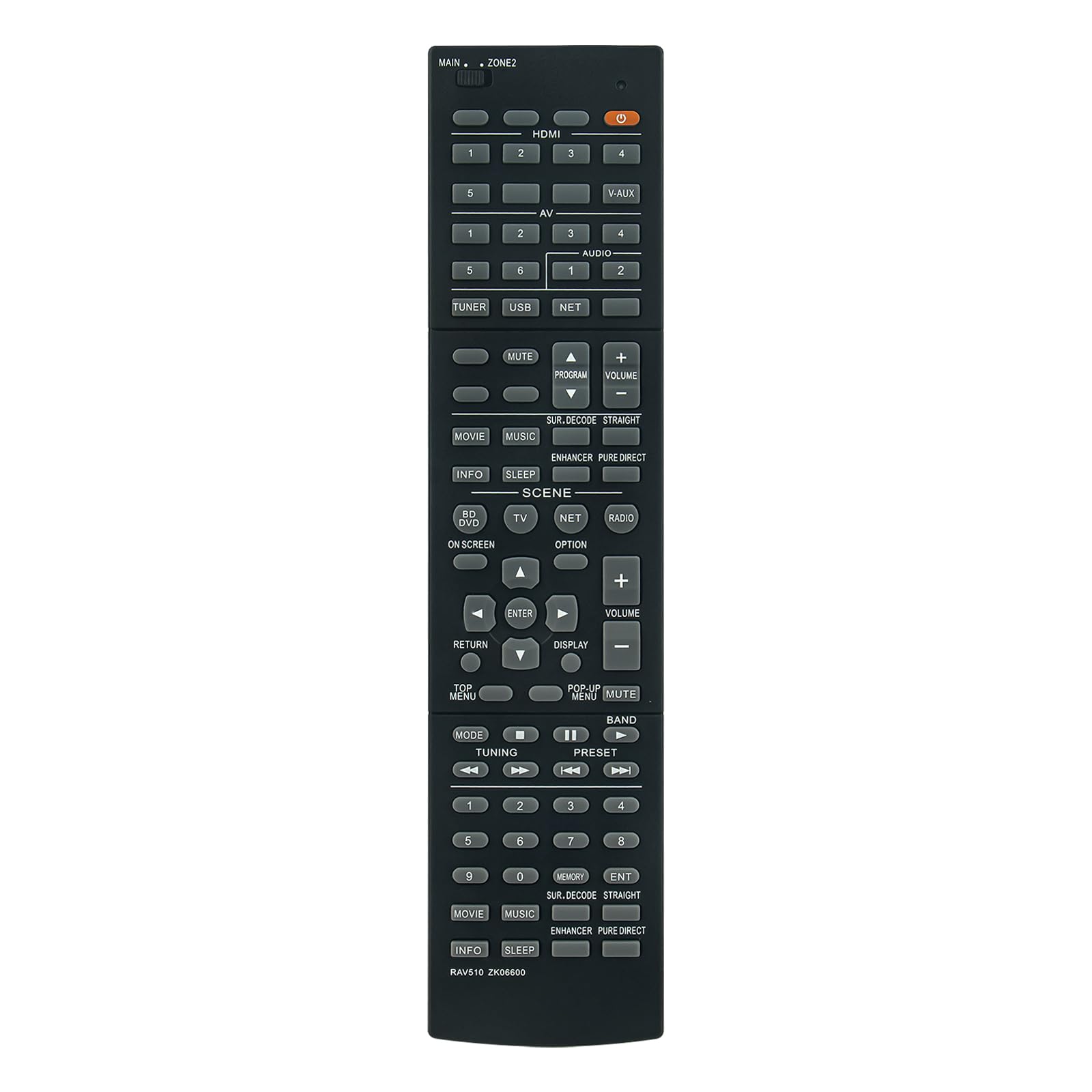 RAV510 ZK06600 VINABTY Replace Remote Control Fit for Yamaha AV Receiver RXV677 RXA740 RX-A740BL RXA740BL RX-V677 RX-A740