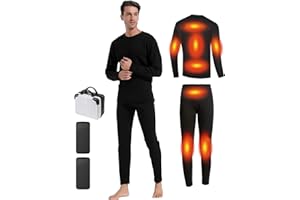 Windpost Mens Electric Heated Thermal Underwear set Men's Travel Heated Pants and Shirt