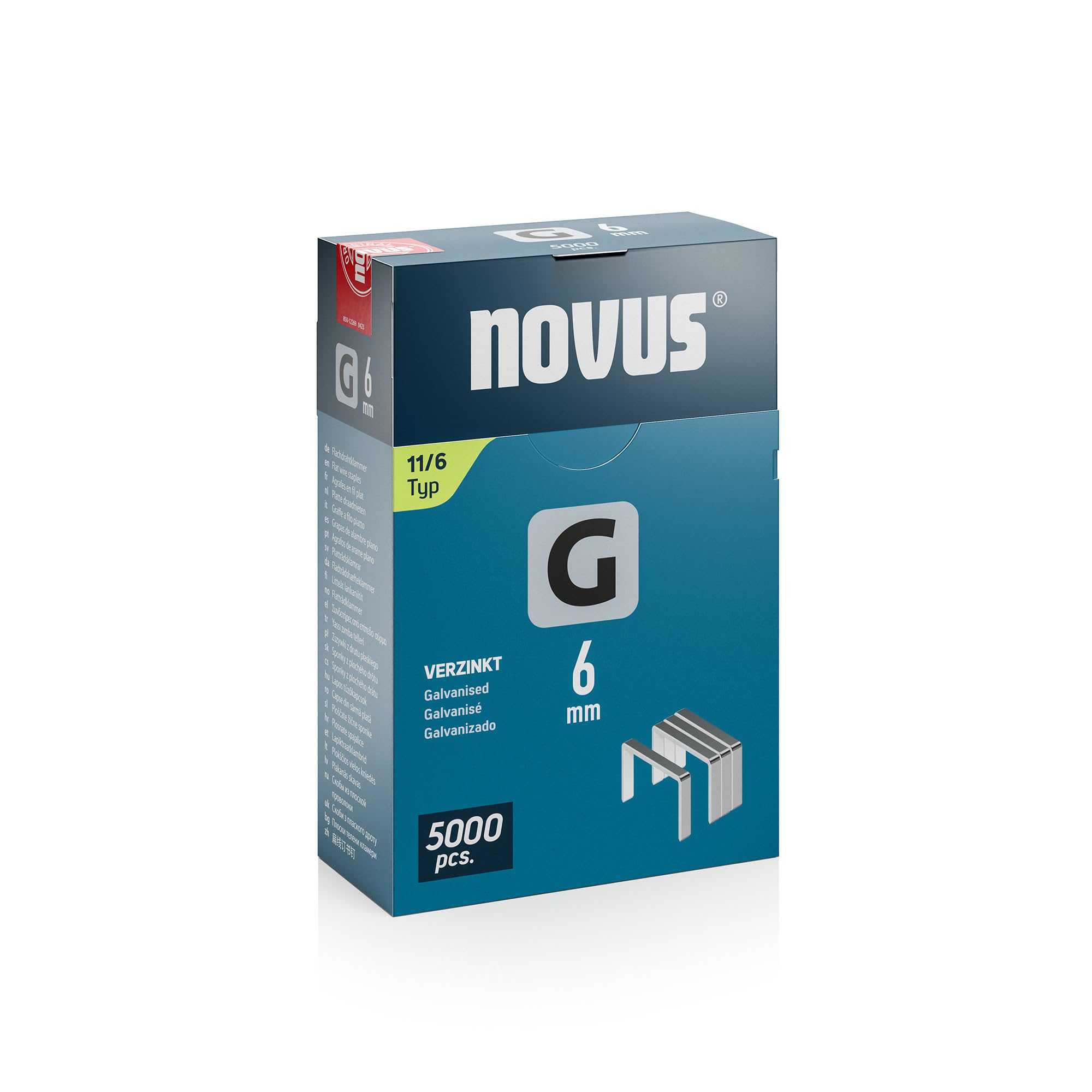 Novus Tools 042-0765 Flat Wire Staple G Staple Type 11, Grey, 6 mm