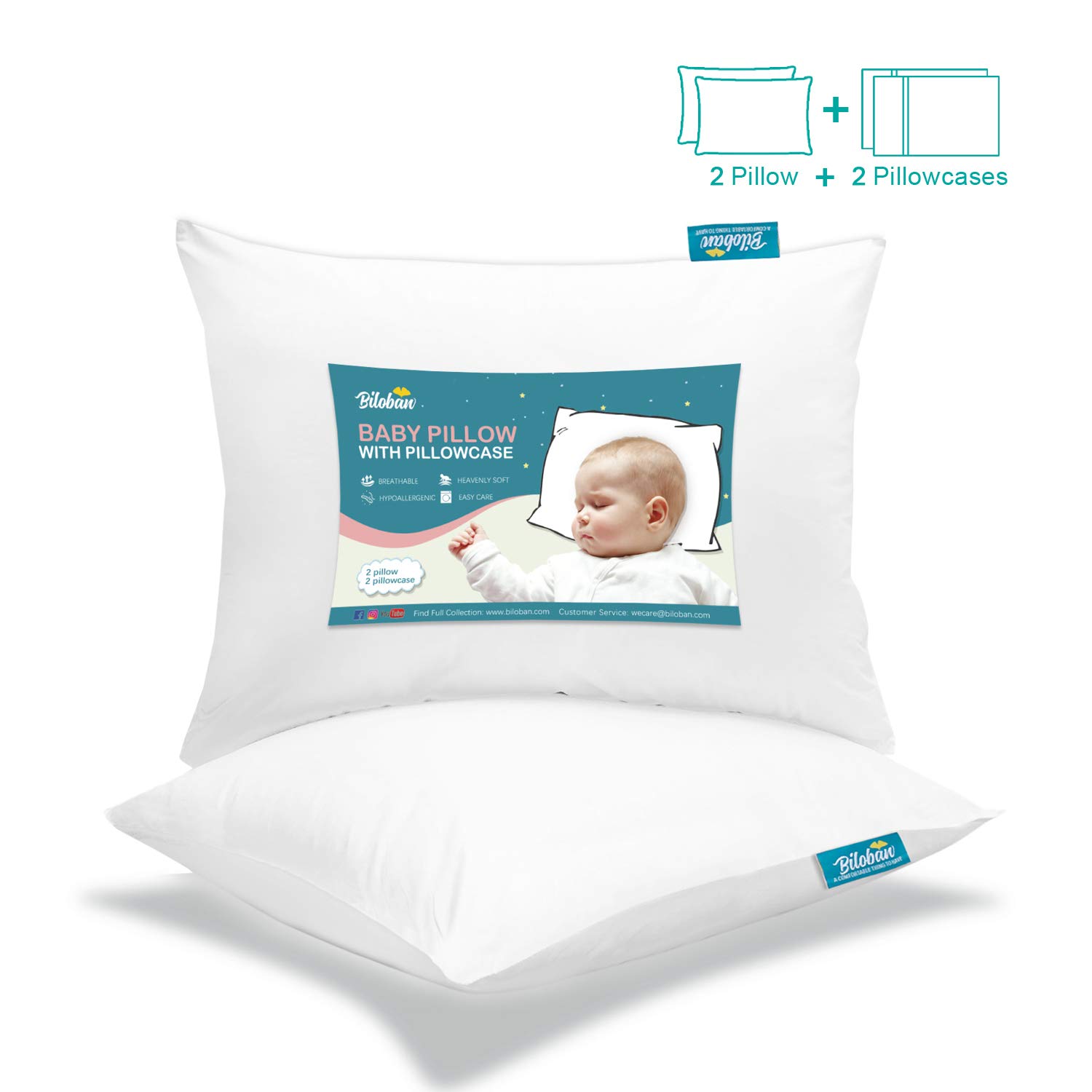 Amazon Com Toddler Pillow With Pillowcase 2 Pack Kids Pillow For