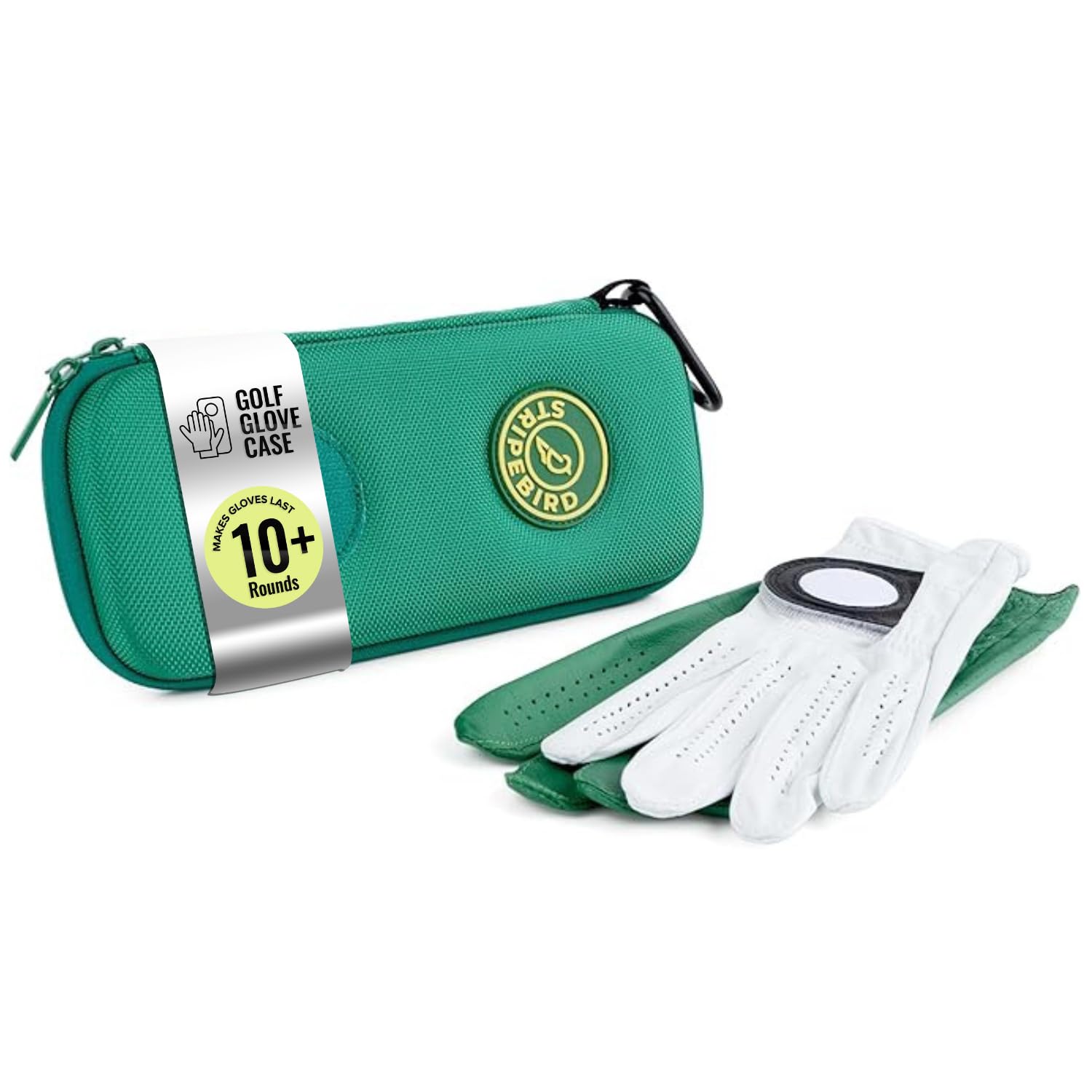 Photo 1 of Stripebird - Original Performance Golf Glove Holder Case (Fairway Green) - Protect and Keep Golf Gloves Dry - Moisture Free Storage - Golf Glove Organizer Case