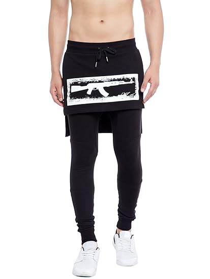 fugazee solid men's black track pants