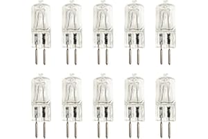 Anyray A1601Y (10)-Bulbs 25 Watt G6.35 120V GX6.35 25W 110 Volt 25Watt GY6.35 Bi Pin T4 Light Bulb