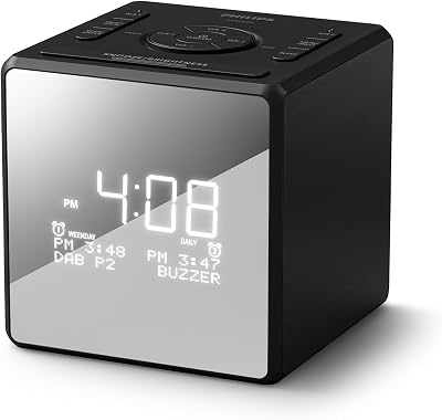 Philips TAR4600 Dual Alarm DAB/FM Clock Radio with USB-C Charging Port
