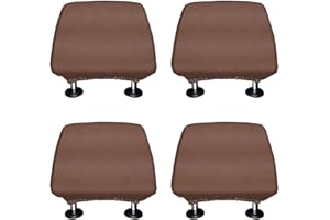 WIRESTER Set of 4 Car Seat Head Rest Cover, Protective Fabric Design Cover Decoration for All Cars - Solid Color, Cute Pattern Design