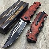 Tac Force G'Store Vintage Wooden Handle Pocket Hunting Tactical Hunting Handy Knife