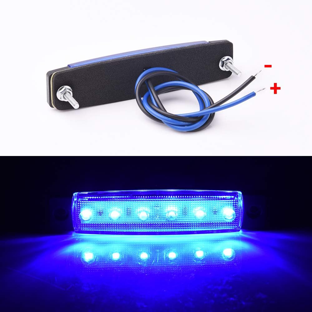 MNJ MOTOR 6pcs Marine Boat Fishing Lights, 12V Waterproof Utility Led Interior Light - Boat Deck Courtesy Transom Cockpit Light For Yacht Fishing Pontoon Boat Sailboat Kayak Bass Boat Vessel-Blue: Automotive