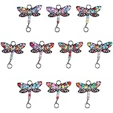 hobbyhub 10 Pcs Colorful Dragonfly Double Links Connectors Charms, for DIY Jewelry Making, Necklace Bracelet Earrings