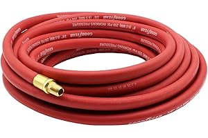 Goodyear 30 ft x 3/8" Red Rubber Air Hose 250 PSI - Made in USA