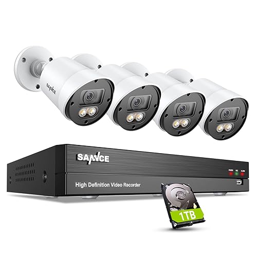 Color Night Vision Security Camera, SANNCE 8CH 5MP-N Wired CCTV