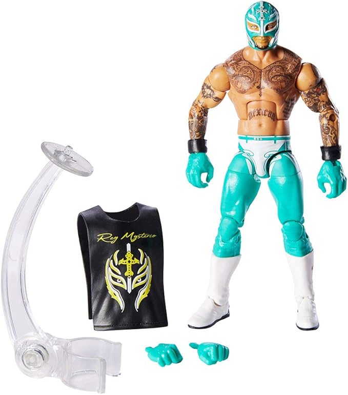 WWE - Elite Figura de acción luchador Rey Mysterio con accesorios de lucha Juguetes niños +8 años (Mattel GCL54): Amazon.es: Juguetes y juegos