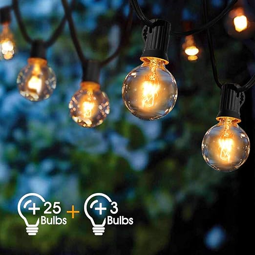 Guirnaldas luminosas de exterior,VIFLYKOO Cadena de Luz G40 Impermeable