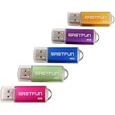 EASTFUN 5Pcs 8GB USB Flash Drive USB 2.0 Flash Memory Stick Thumb Stick Pen(Five Mixed Colors: Blue Purple Rose Green Gold)