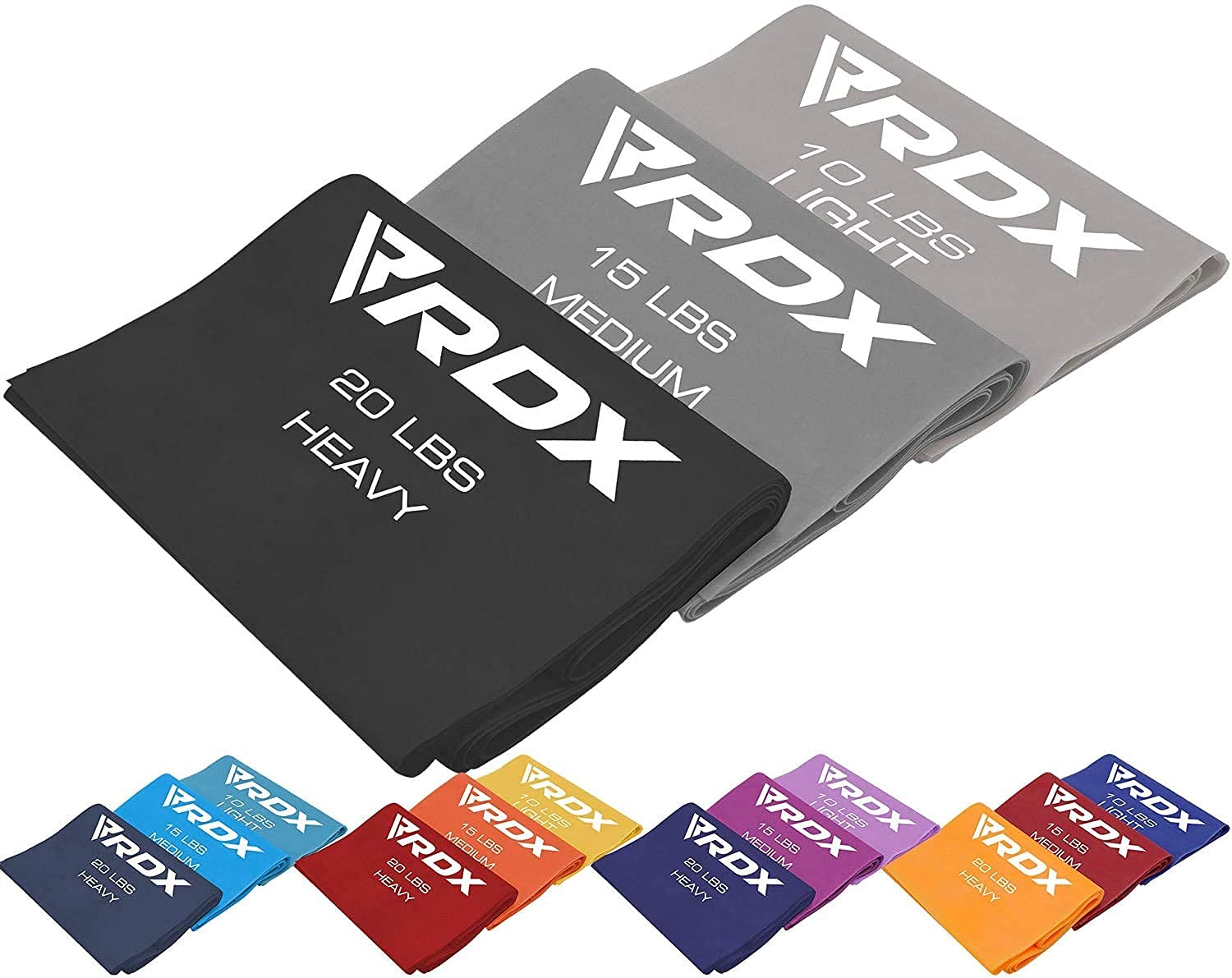 RDX Resistance Bands TPE 3 Level Set 1.5M Long, REACH RoHS CPSIA Certified, Flat Skin Friendly Thick Stretch Elastic Loop, Yoga Home Gym Fitness Workout Exercise, Ballet Pilates Legs Training Slimming