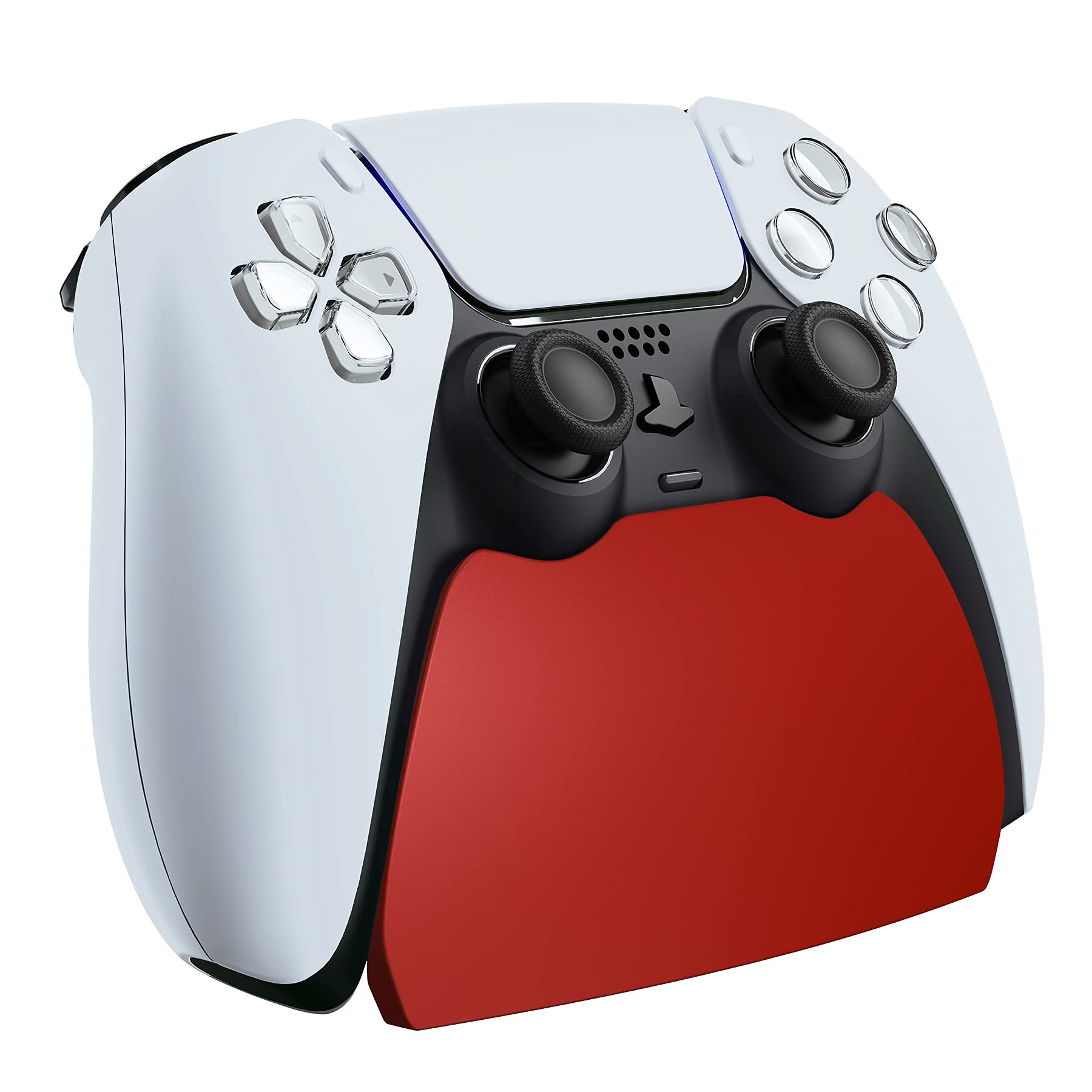 playvital Red Controller Display Stand for ps5, Gamepad Accessories Desk Holder for ps5 Controller with Rubber Pads