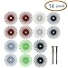 ZFE 25mm Detail Abrasive Brush Wheel Burr Mixed Grit Coarse For Proxxon Dremel Rotary Tools Pack Of 14Pcs