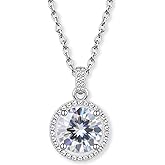 Moissanite Necklace for Women, Lab Grown Diamond Necklace, GRA Certified Moissanite Halo Pendant, 16"+2" Adjustable S925 Sterling Silver Chain, Gift for Her Christmas Birthday