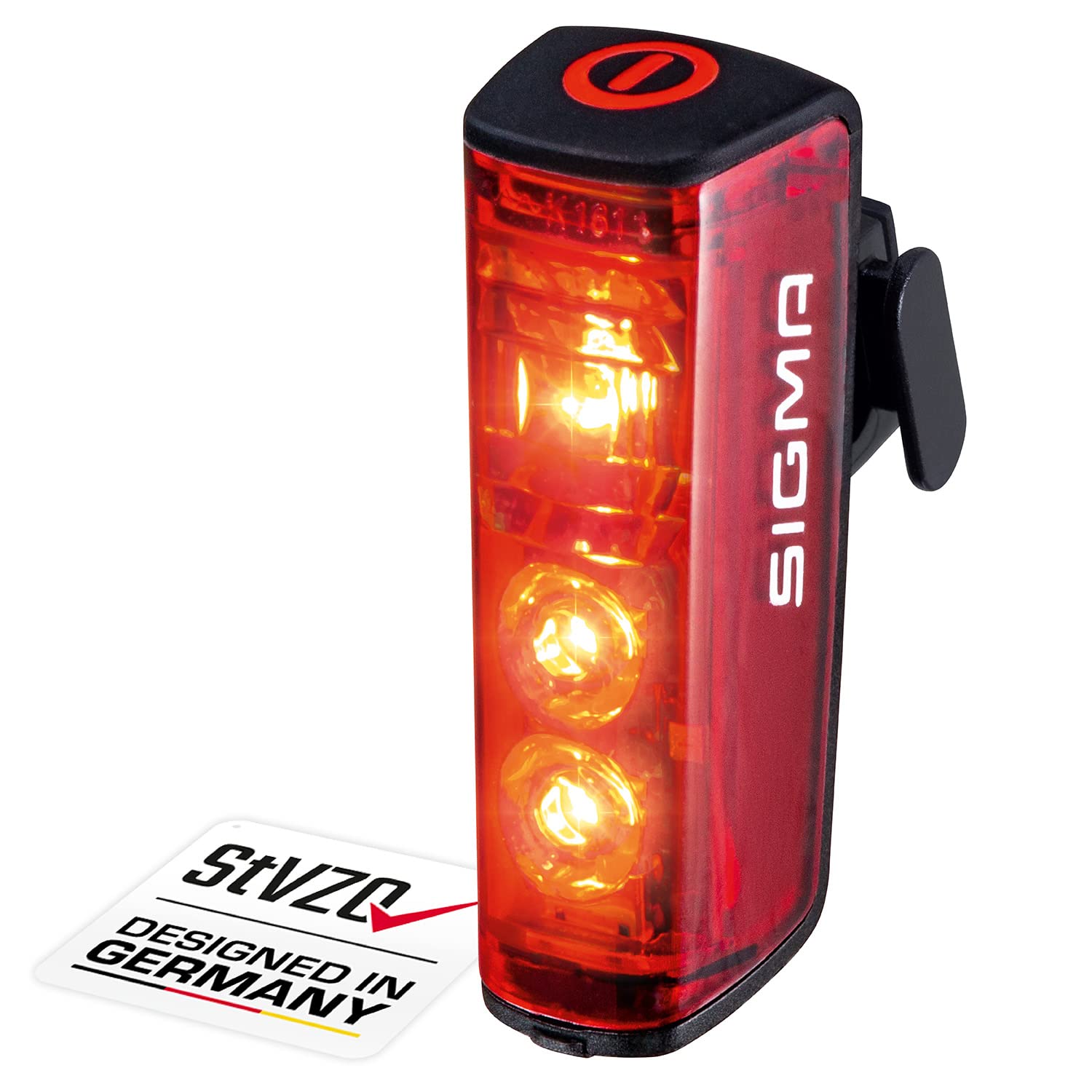 SIGMA SPORT Blaze LED Bike Light, StVZO-Approved, Battery-Powered Rear Light with Brake Light