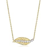 Ross-Simons 0.15 ct. t.w. Diamond Leaf Necklace in 18kt Gold Over Sterling. 18 inches