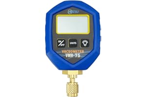 Hiatsu VMH-75 Digital Vacuum Gauge – Aluminum Case, Ultra-Wide Range 1 ATM to 0.1 Pa, High Accuracy HVAC/Refrigeration Tool for Technicians & Professionals